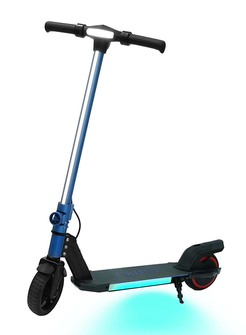 Crony S31 Children's Electric Scooter – 130W Motor, 10-16KM/H Speed, 21V/2.5AH Battery, 5-8KM Range, Foldable & Portable, Aluminum Alloy Frame, LED Display & Lights, Foot Brake, Safe Electric Scooter for Kids, Teens, and Young Riders, Easy-to-Use E-Scooter for Beginners, Eco-Friendly Battery-Powered Ride for Children, Lightweight Kids Motorized Scooter, Electric Kick Scooter for Toddlers, Small & Kid-Friendly E-Scooter, 100KG Max Load, LED Light Base, Safe Braking System, Ideal for Short Commutes, Charging Time 2-3 Hours, Compact Design for Easy Storage, Easy Folding Mechanism, Durable and Sturdy Frame,Perfect Scooter for Outdoor Adventures, Youth Electric Rideable, Portable Electric Scooter with Safety Features, Ideal for Kids Who Want to Explore, Fun and Practical Scooter for Family Rides, Suitable for Youth Riders, Electric Scooter with Speed Control for Safe Riding, Perfect Gift for Kids and Teens，S32/S31, Blue - Image 1
